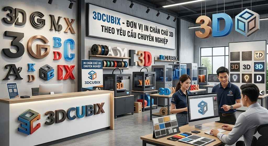 Đơn vị in chân chữ 3D theo yêu cầu chuyên nghiệp
