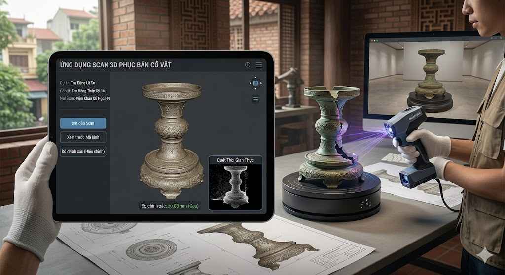 Scan 3D phục bản cổ vật với độ chính xác cao