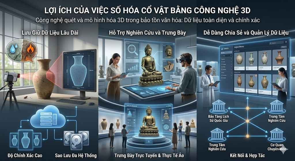 Lợi ích của việc số hóa cổ vật bằng công nghệ 3D