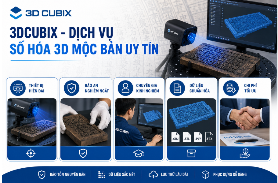 Dịch vụ số hóa 3D mộc bản uy tín tại 3DCUBIX 