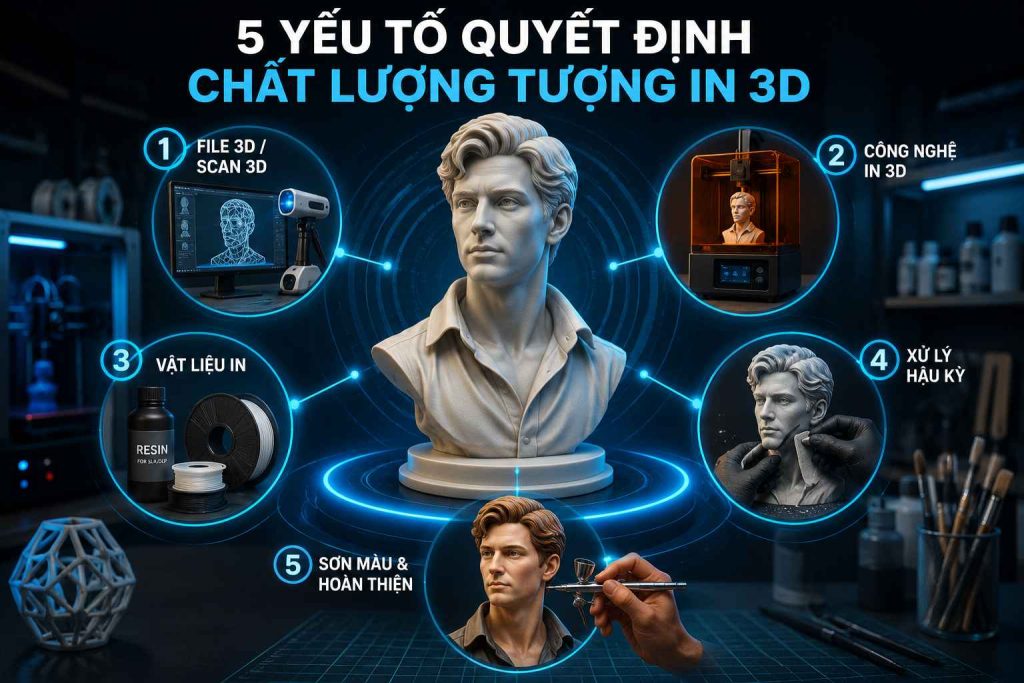 Những yếu tố ảnh hưởng đến chi phí in tượng 3D