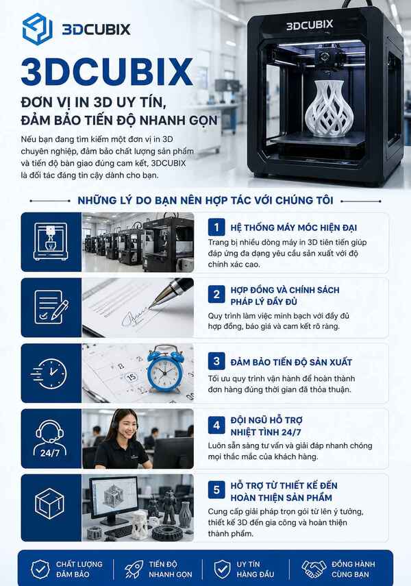 3DCUBIX - Đơn vị in 3D uy tín, đảm bảo tiến độ nhanh gọn