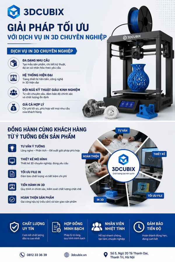 3DCUBIX  giải pháp tối ưu với dịch vụ in 3D chuyên nghiệp